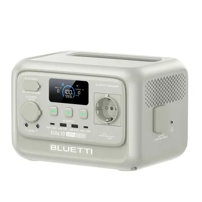 Zdjęcie produktu dla Przenośna stacja zasilająca Elite 30 V2, akumulator LFP 288 Wh, wyjście prądu przemiennego 600 W, generator słoneczny do kempingu, na wypadek awarii zasilania, do kamperów (jasnoszary)