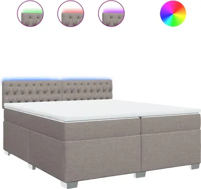 Produktbild von vidaXL Boxspringbett mit Matratze Taupe 200x200 cm Stoff