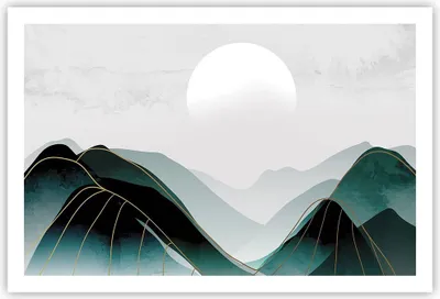 Produktbild von Poster - Poster ohne Rahmen - Abstraktion Berge Stück - 91,5x61 cm - Wand Bild - Wanddeko - Wandbilder - Kunstposter - Wandposter - Bilder - Kunstdruck - Wanddekoration - Wandbild - P2XAA91x61-4911