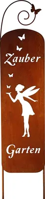Produktbild von Schild Spruchtafel Gartenschild Edelrost Rost zum Einstecken rostige Gartendeko Zaubergarten
