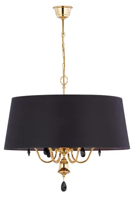 Zdjęcie produktu dla Lampa wisząca EGIDA złoto-czarna 6xE27x40W tkanina wym:80x74x74cm IP20 Jupiter