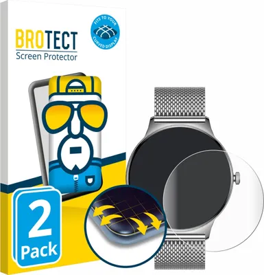 Produktbild von 2x BROTECT Fullscreen Schutzfolie für Pireware Slim Smartwatch Displayschutz Folie Fullcover Klar Transparent