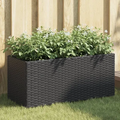 Produktbild von Möbel Hochbeet mit 2 Fächern Schwarz 72x30x32 cm Poly Rattan - Beete 366422