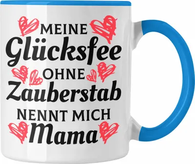 Produktbild von Trendation - Mama Tasse mit Spruch Geschenk Muttertag von Tochter Sohn Mutter Kaffeetasse Spruch (Blau)