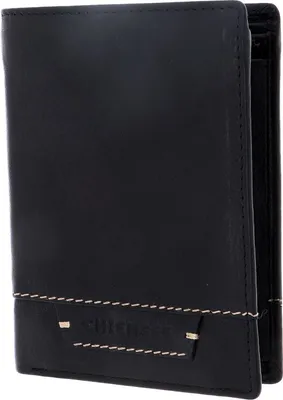 Productafbeelding van CHIEMSEE Leer portemonnee Paraguay Wallet High With Flap Black zwart