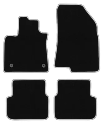 Produktbild von Fußmatten Automatten Velours Schwarz/Silber für Dacia Logan III 2021- Set 4-tlg
