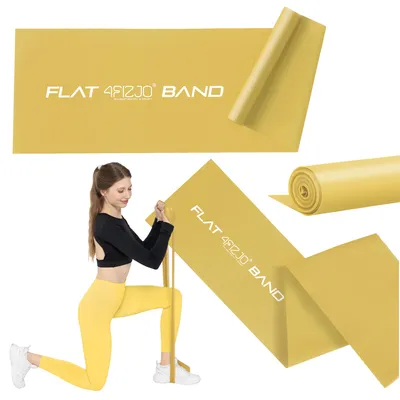 Produktbild von 4FIZJO Rehabilitationsband 2m, FLAT BAND Latex Trainingsband (Widerstand 7/7) gold