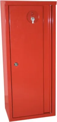 Produktbild von Stahlblechschutzschrank Feuerlöscher rot für 6-12kg Feuerlöscher Schloss + Scheibe