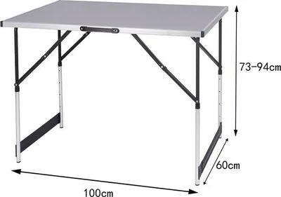 Image de Table pliante en plastique - Sac de voyage - Repas de camping - Table pliante - Gris - Pliable