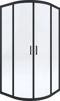 Produktbild von Deante | Duschkabine - Funkia Nero - Schwarz - 185 x 90 x 90 Cm - Halbrund - Temperiertes Glas