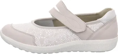 Produktbild von Waldläufer K-Ira Klett-Ballerina 634K31-302-013, Nubuk / Stretch, cement silber, OrthoTritt, Extraweite K 39