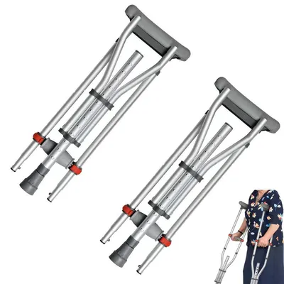 Produktbild von Gehstöcke, Achselkrücken, Krücken, Unterarmgehstützen, Achselkrücken Höhenverstellbar, Unterarmstützen, 150 KG Belastbar, Aluminiumgehstützen
