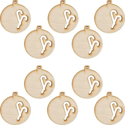 Produktbild von Holzkugel Anhänger Dekoration 6cm - Weihnachtsstäbchen - 10St