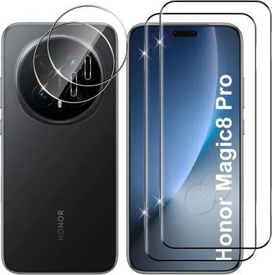 Produktbild von 2X 3D Schutzglas ( Display + Kamera ) für Honor Magic 8 Pro Full Panzerfolie 9H