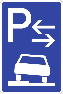 Produktbild von Verkehrsschild VZ315-53, Parken halb auf Gehwegen links (Mitte), Alu, RA2, 42...