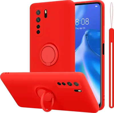 Produktbild von Cadorabo Hülle für Huawei P40 LITE 5G / NOVA 7 SE Schutz Hülle in Rot Handyhülle TPU Etui Case Cover