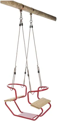 Image de Duo Swing 92 x 44 x 53 cm Bois d'acier rouge naturel