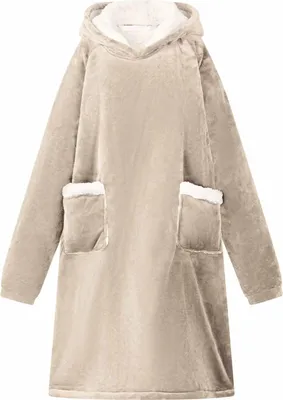 Obrázok produktu pre Mikina s kapucňou Béžová M Fleece a flanel