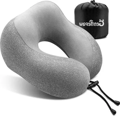 Image de Oreiller en mousse à mémoire de forme en forme de U pour la maison, le bureau, le camping et le sommeil, 1 pièce, gris