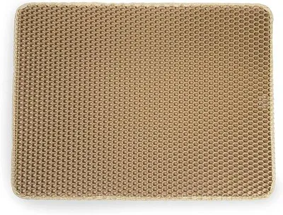 Produktbild von Famanu Katzenstreu-Matte - beige - quadratisch - 65 x 40 cm - doppellagig - wasserdicht - rutschfest - langlebiges Material