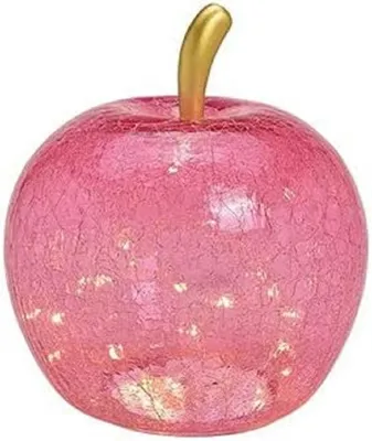 Produktbild von LED Dekolampe Apfel Glas 30er LED Lichterkette Timer Ø22 cm pink