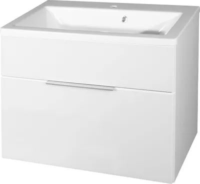 Immagine prodotto di Fackelmann KARA set di mobili da bagno 2 pezzi 80 cm, bianco, marmo fuso, 1 cassetto