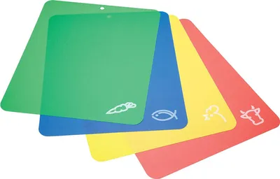 Produktbild von KitchenCraft Set of 4 Schneidebretter of Küche flexibel of Kochen of Mehrfarbig Ungiftiger Kunststoff, 38 x 30 cm