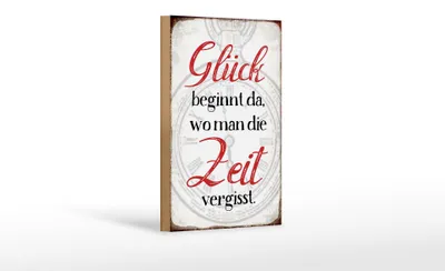 Produktbild von Holzschild Spruch 12x18cm Glück da wo man Zeit vergisst
