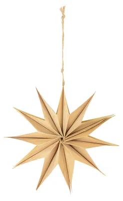 Faltstern Holzoptik 20 cm, Weihnachtsdeko, Hänger