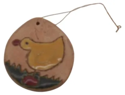 Produktbild von Osterdeko Deko-Anhänger Osterei aus Keramik, naturfarben, handgefertigt, 5x4x5 cm