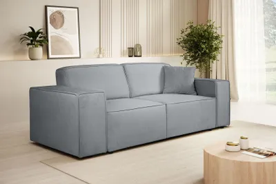 Produktbild von Sofa PEDRO III - 3-Sitzer modernes Couch ohne Schlaffunktion - Hellgrau (Velo633)