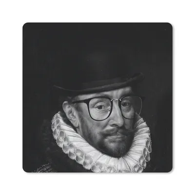 Produktbild von MuchoWow® Mauspad Mousepad Porträt von Wilhelm I. - Adriaen Thomasz - Schwarz und Weiß 30x30 cm - Mousepads - Maus Mat - Pad - Mausunterlage - Gaming