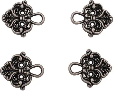 Obrázok produktu pre Kovové gombíky, 4 ks, strieborná antik, 22 x 20 mm