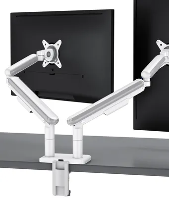 Image de Desktronic support d'écran, noir, support de table pour 2 écrans 17"-32", VESA 75x75mm, VESA 100x100mm, capacité de poids (par écran) 8 kg, réglable en hauteur