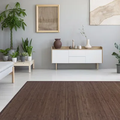 Produktbild von Homestyle4u Bambusmatte Dunkelbraun 60x200 cm Bambusteppich rutschfest