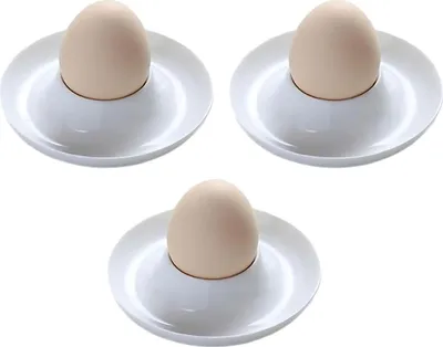 Immagine prodotto di Porta uova impilabili - 3 pezzi - Bianco - Plastica - Ø 9,5 cm