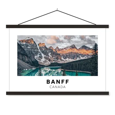 Produktbild von MuchoWow® Textilposter Kanada - Berge - Wasser 120x80 cm mit schwarzem Rahmen - Wanddeko