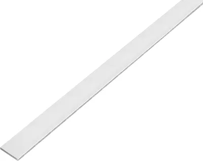 Produktbild von Alberts Flachstange | selbstklebend | Aluminium, weiß | 1000 x 20 x 2 mm
