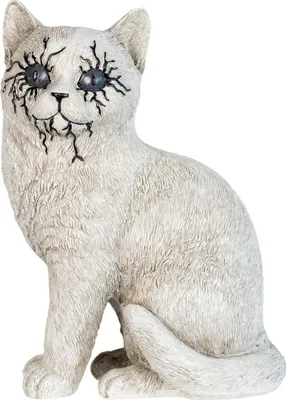 Produktbild von Geister Katze mit Schwarzen Augen 23cm