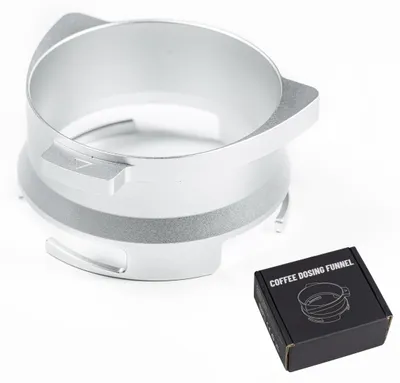 Kaffeetrichter 54 mm, Dosierring, Aluminium, silber