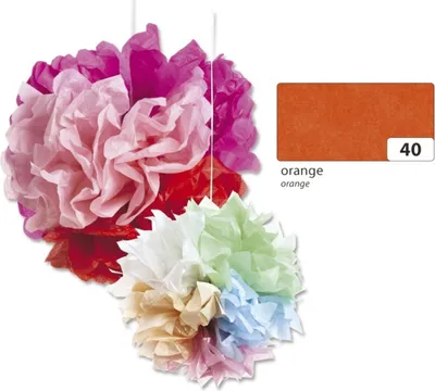 Image de Folia 91040 Soie florale - 50 x 70 cm, 5 feuilles, orange