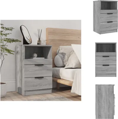 Obrázok produktu pre vidaXL Nočný stolík sivý Sonoma materiál na báze dreva - Nočné stolíky