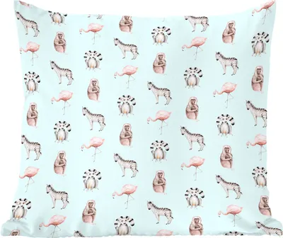Produktbild von MuchoWow® Zierkissen Sofakissen Wohnzimmer Dekokissen 40x40 cm Wilde Tiere - Pastell - Muster - Foto Kissen - Schlafzimmer Dekoration