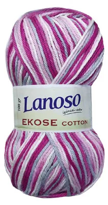 100g Farbverlaufsgarn Ekose Cotton Strickgarn Häkelgarn mehrfarbig