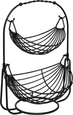 Produktbild von 5Five Obstschale / Obstkorb Marakech - 2-lagig - Metall - 34 x 28 x 46 cm - schwarz - rund