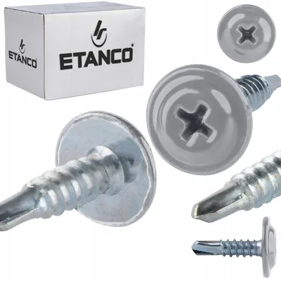 Obrázek produktu pro ETANCO GM-B samovrtné šrouby do ocelových střech, RAL 9006, bílý hliník, 4,2 x 16 mm, 250 ks