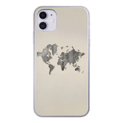 Produktbild von MuchoWow® Handyhülle Schutzhülle Hülle für iPhone 11 Weltkarte - Holz - Regal Silikon Softcase Handy Hülle - Handytasche