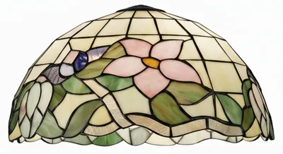 Produktbild von Tiffany-Lampenschirm aus buntem, dekoriertem Glas, Durchmesser 50 cm