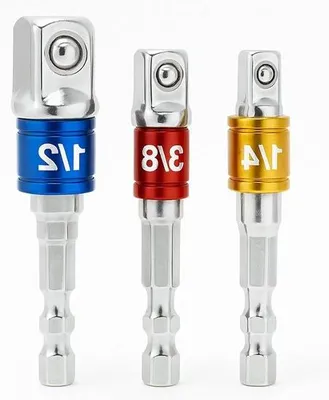 Zdjęcie produktu dla Zestaw narzędzi z nasadkami 1/4", 3/8" i 1/2" do wiertarek i wkrętaków