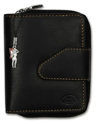 Immagine prodotto di Old River giallo cuciture a contrasto zip pelle nera OPD104F